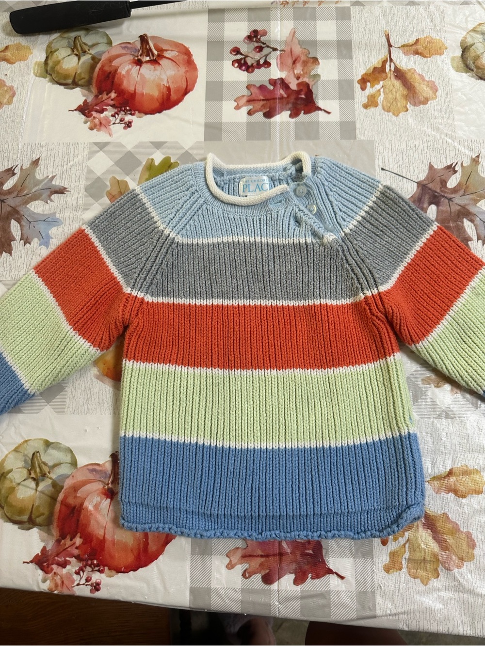 The Children’s Place Baby 12M Colorblock Striped Knit Sweater
